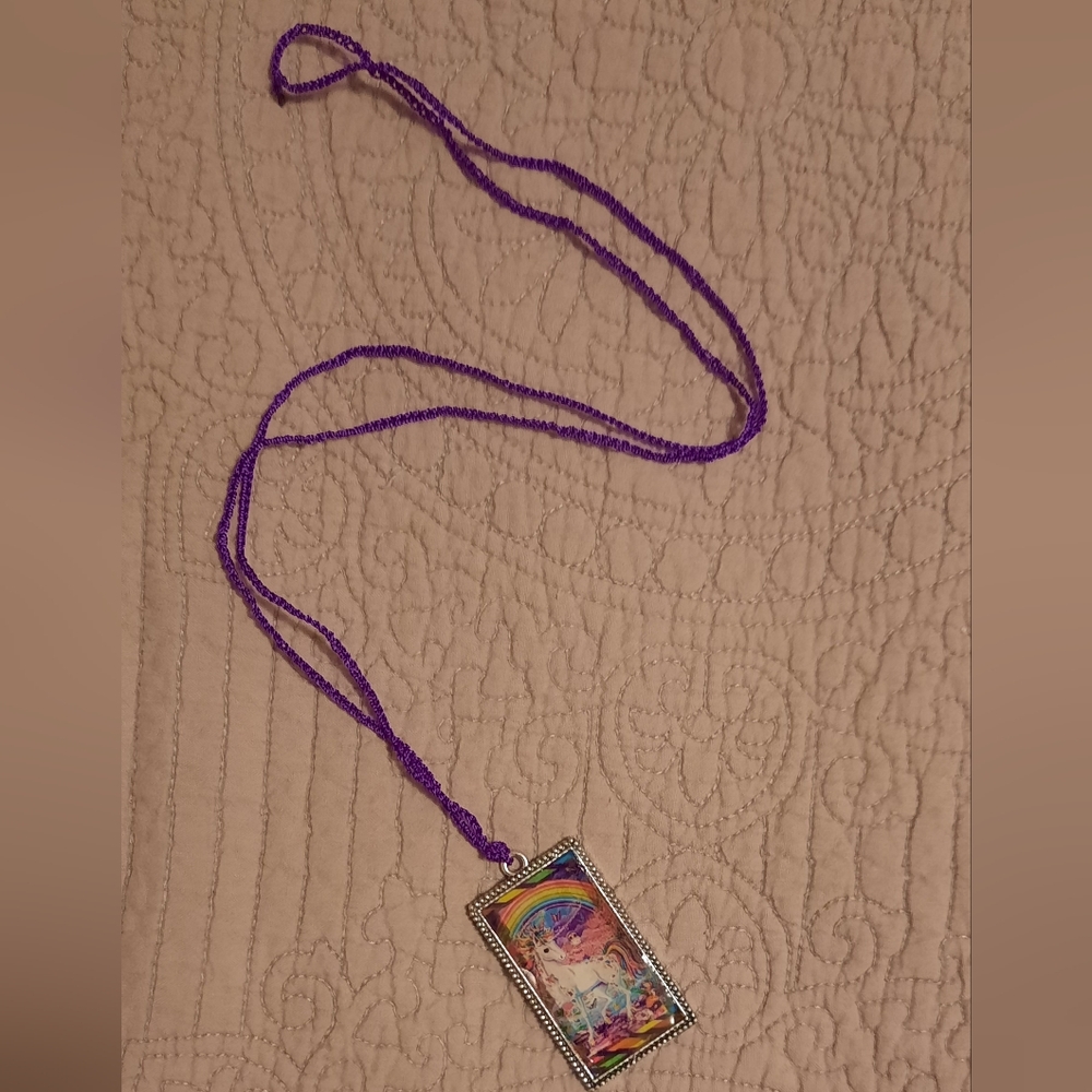 NWOT Lisa Frank One-of-a-kind Unicorn Pendant / Necklace